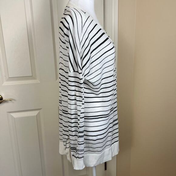 Cabi Captain Black and White Asymmetrical Stripe Tunic Long Sleeve Top Small EUC - Picture 4 of 9